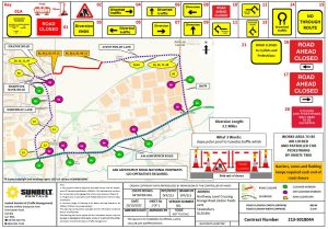 Map of roadworks