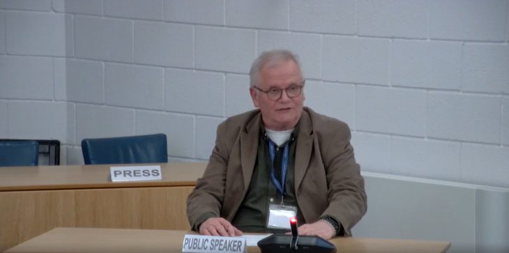 Cllr Ian Parker speaking